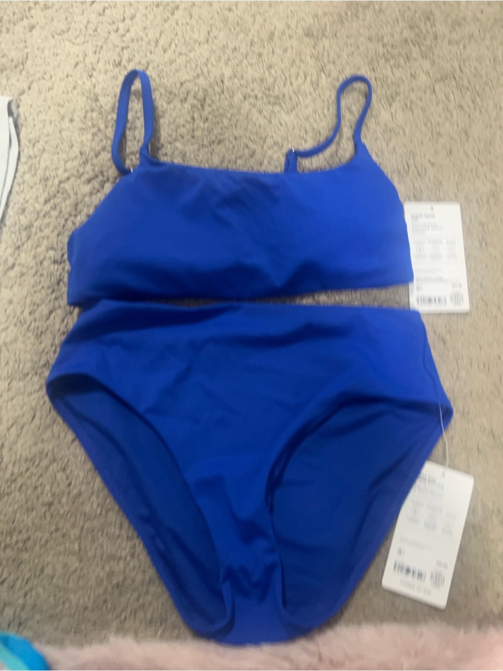 Athleta Royal Blue High-Waist Tank Bikini Set